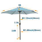 9Ft Umbrella - Blue Striped Canopy