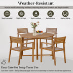 U_STYLE 5-Piece Outdoor Dining Set with Acacia Wood Chairs