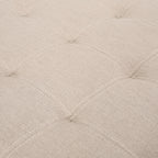 Upholstered Tufted Fabric Storage Ottoman, Wheat