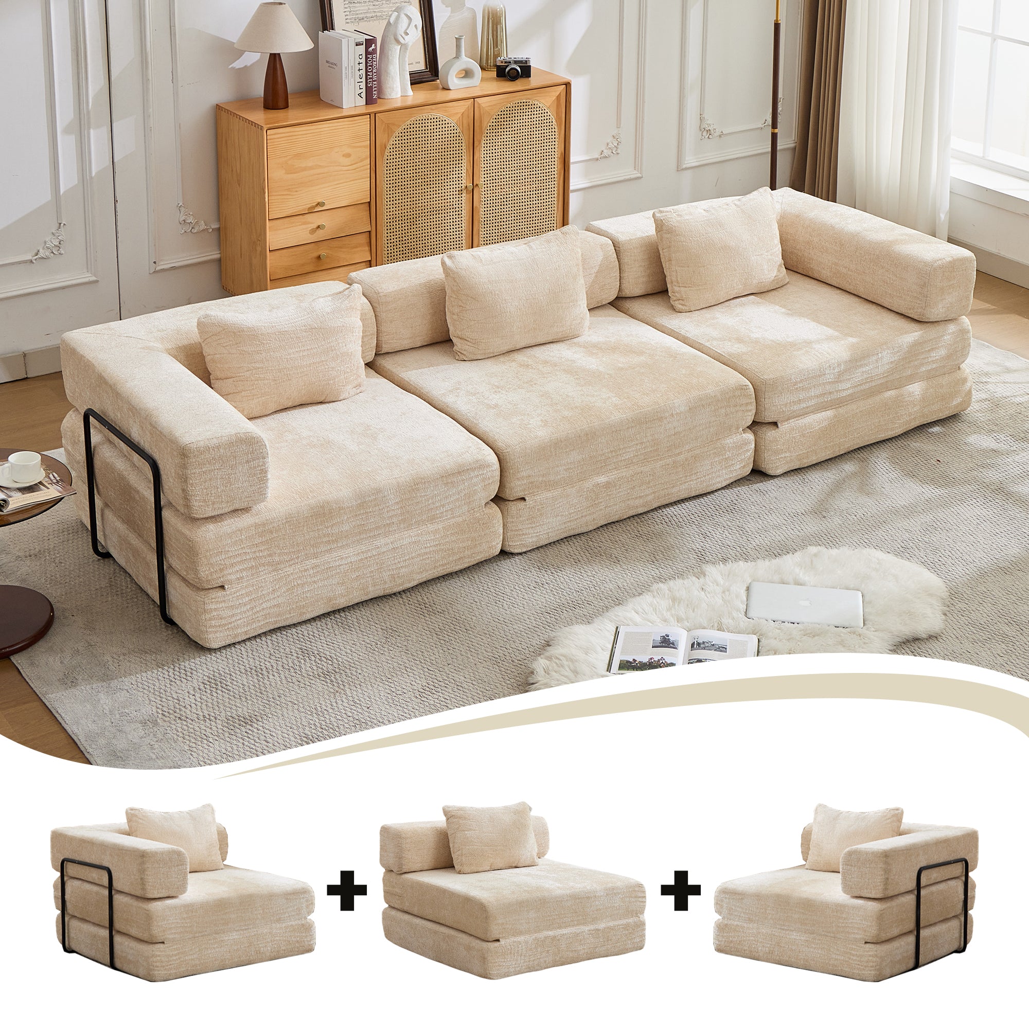 Compression Sofa: Convertible Floor Sofa Bed