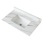 37 Inch Carrara Marble Vanity Top with Undermount Sink