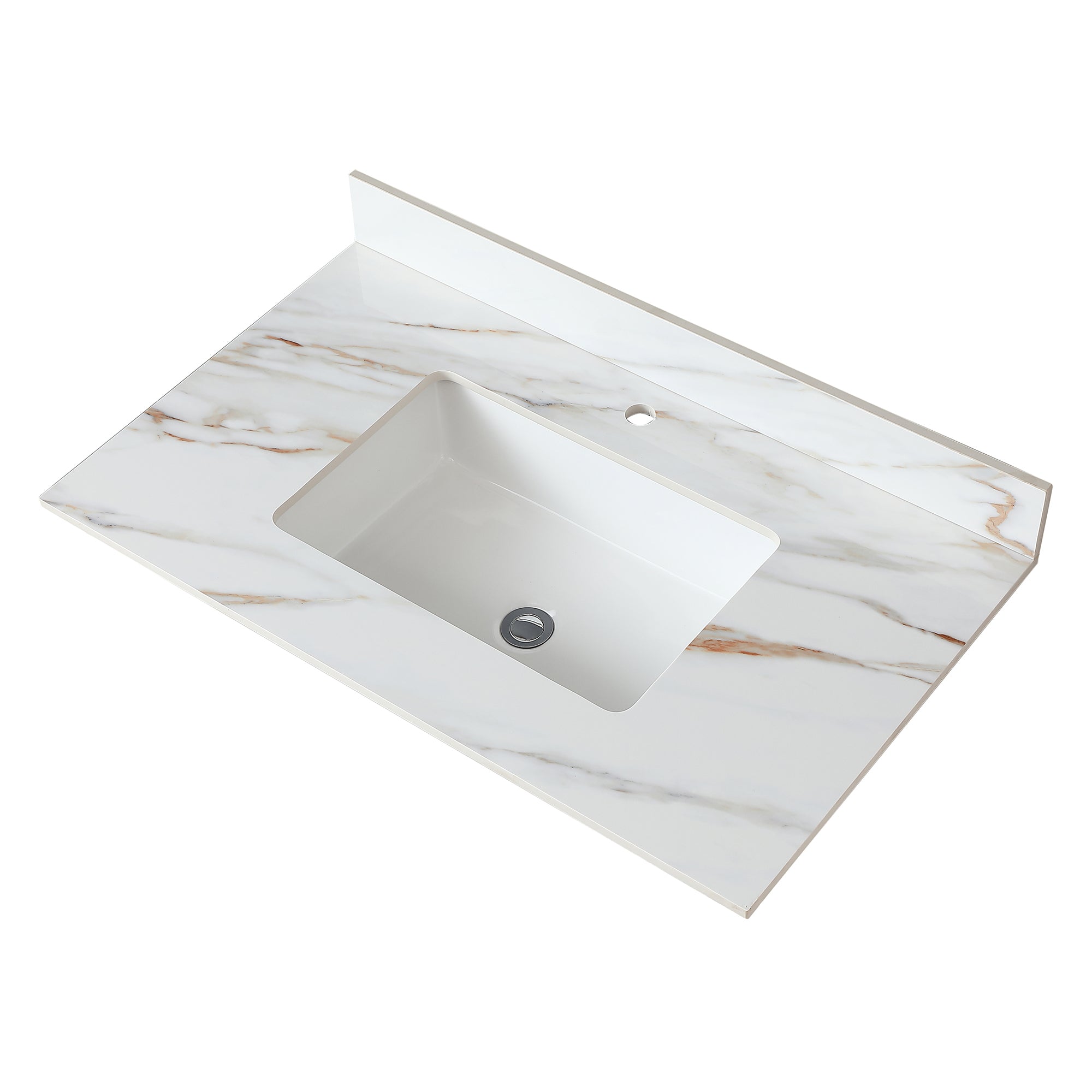 37 Inch Carrara Marble Vanity Top with Undermount Sink