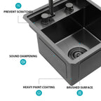 15" Undermount Bar Sink with Folding Faucet