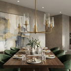 Dazzle Five Lights Chandelier With Clear Seeded Glass - Satin