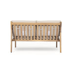 Outdoor Acacia Wood Loveseat with Coffee Table, Light Teak Frame