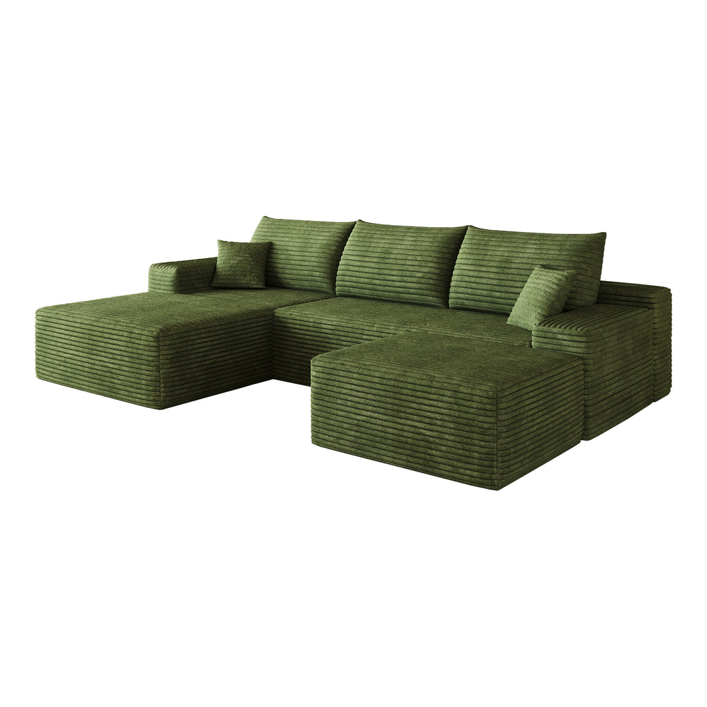 107" Cloud Sectional Sofa with Ottoman