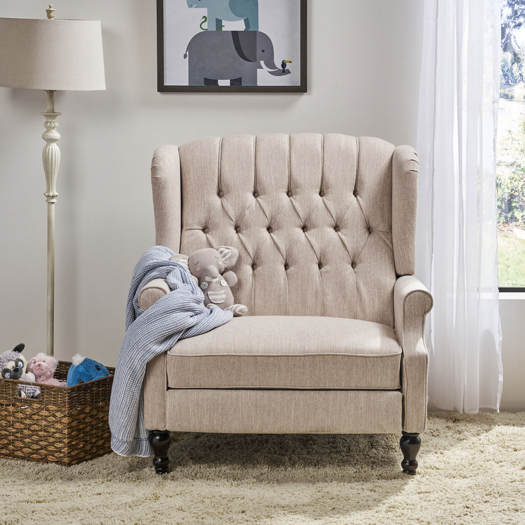 Push Back Recliner Chair with Rivet Decoration