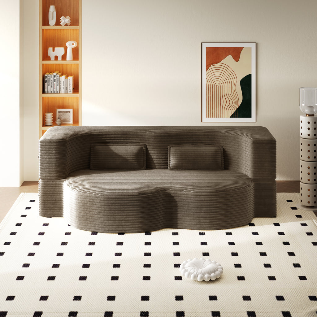 Modern Floor Sofa with Pillows