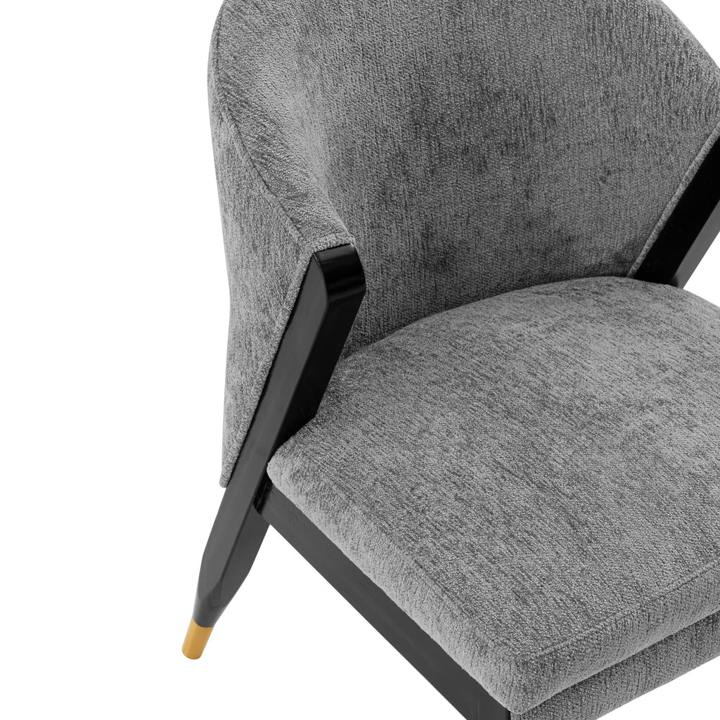 Ola Wood Chenille Dining Chair