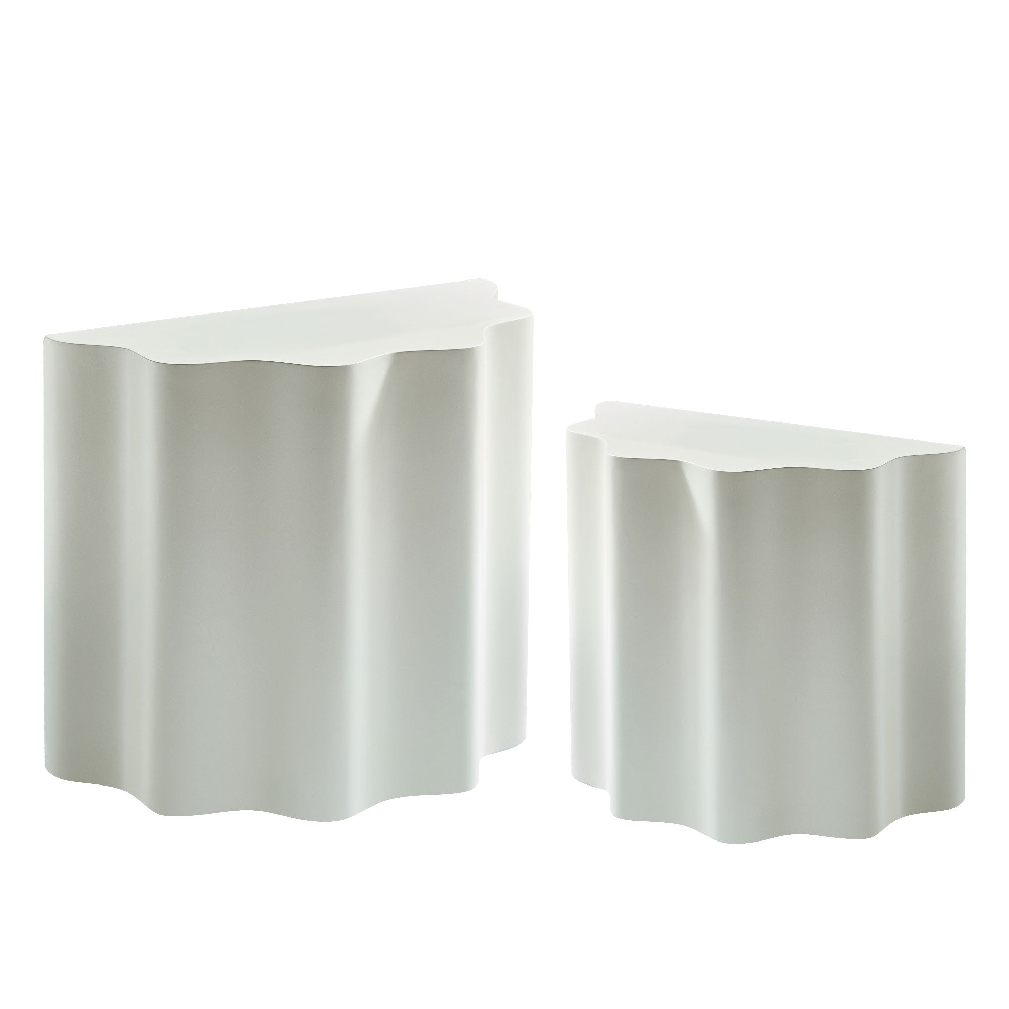 2PCS Set Side Table with Wavy Edges Design