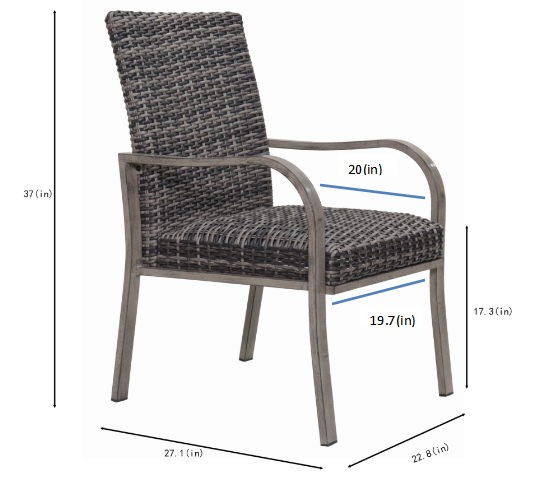 2PC Outdoor Dining Chair