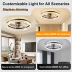 19.7" Ceiling Fan with Lights Remote and APP Control