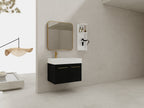 30 Inch Wall-Mounted Bathroom Vanity with Sink and Storage Rack