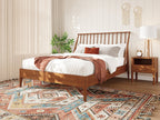 Solid Bamboo Wood Spindle Platform King Bed