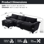 Luxury L Shape Sofa with Ottoman