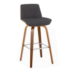 30" Mid-Century Modern Fixed-Height Barstool with Swivel