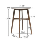 Mid-Century Modern Round Wooden Bar Table – 42" High