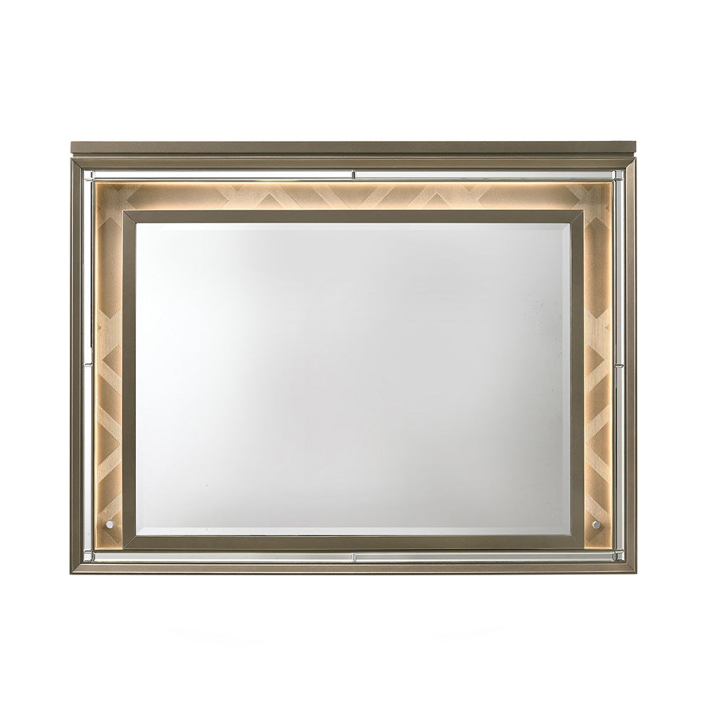 Skylar Dark Champagne Finish Mirror With LED