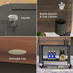 Outsunny Outdoor Cooler Cart - Rolling Beverage Ice Chest