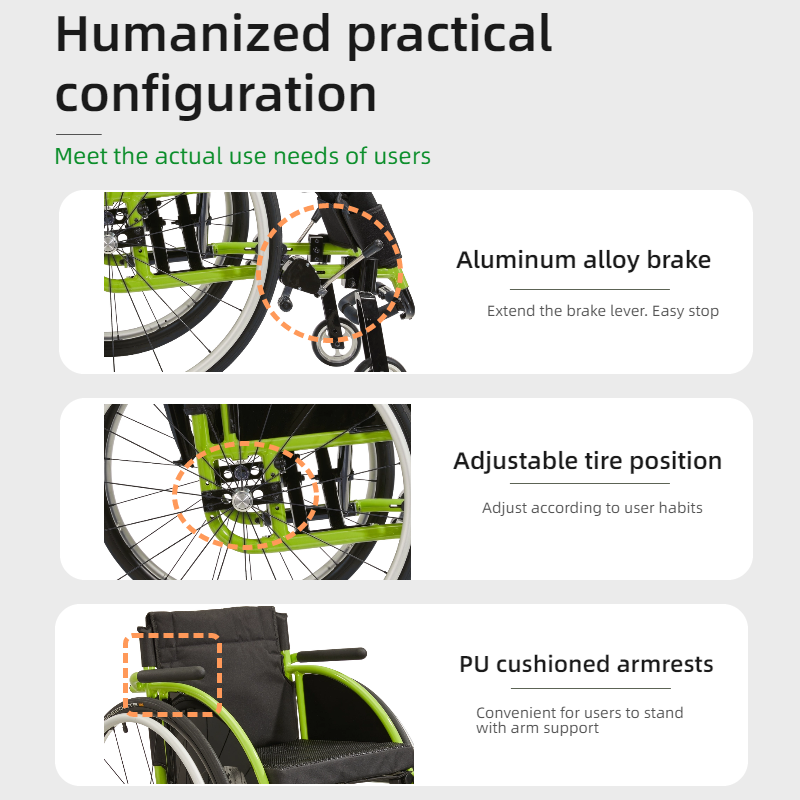 All Aluminum Foldable Lightweight Wheelchair
