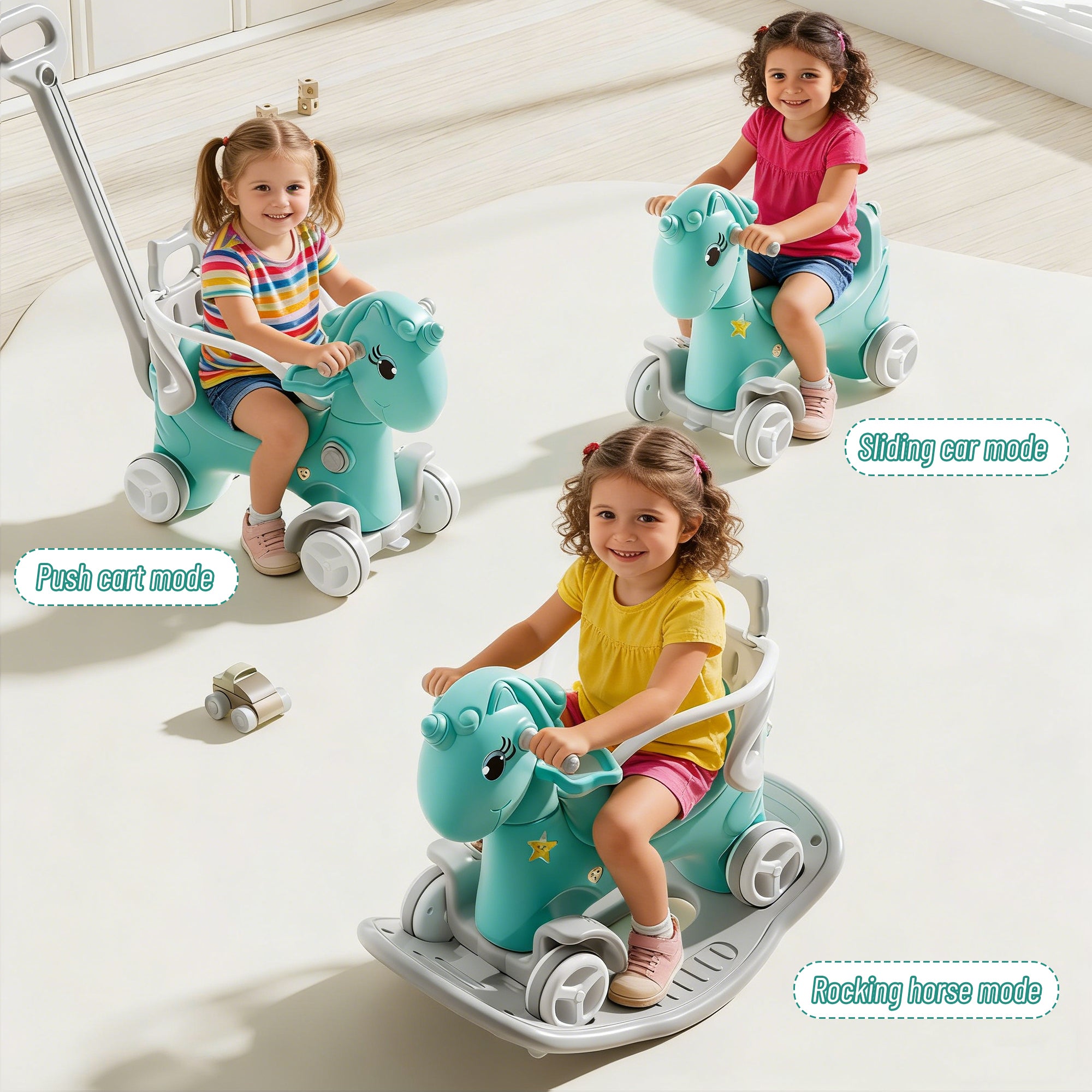 Rocking Horse for Toddlers, Balance Bike Ride On Toy