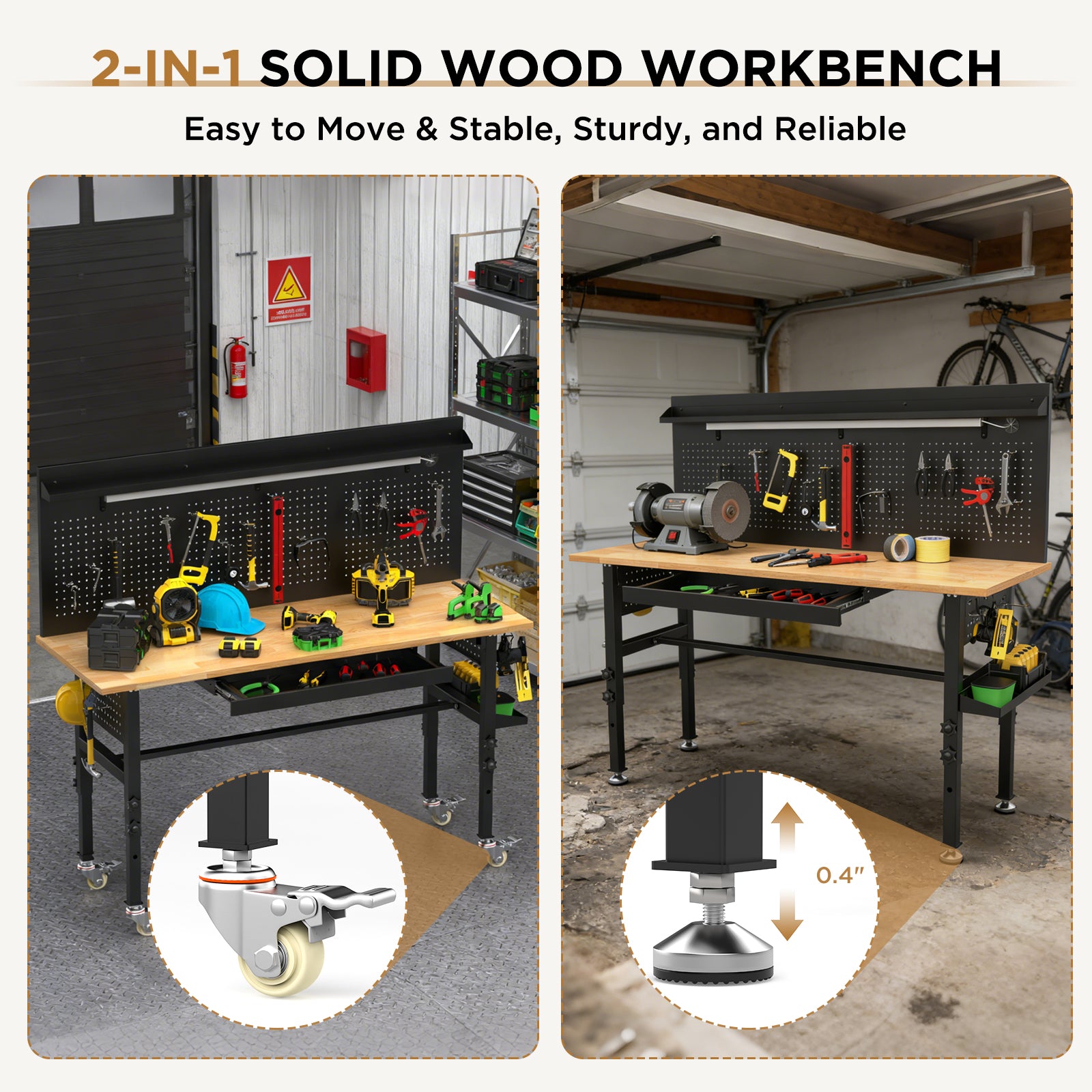 60" Workbench with Drawers