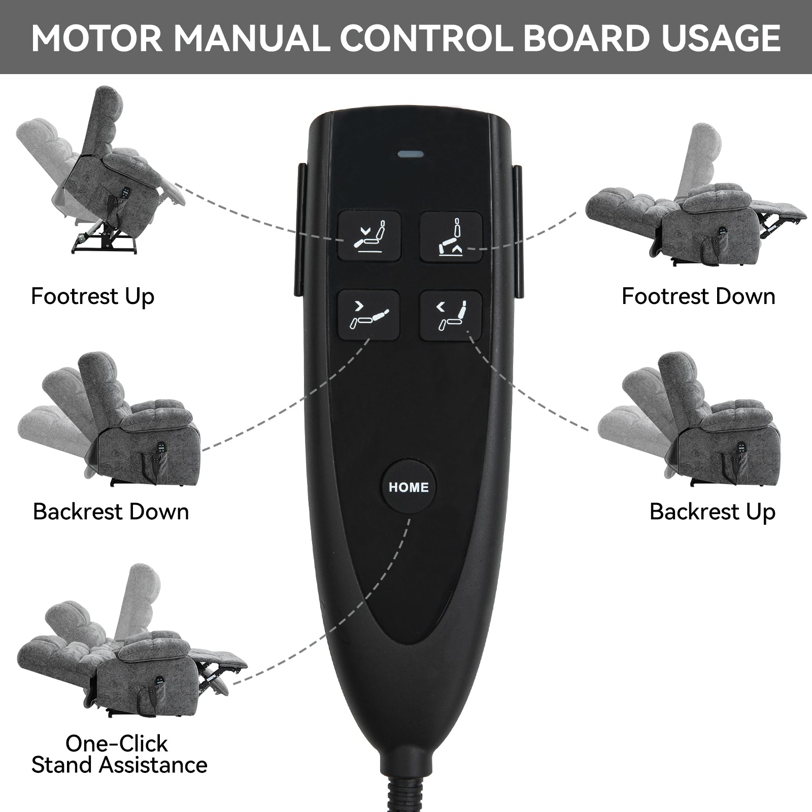Lift Recliner Chair with Heat Massage - Dual Motor