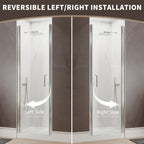 34 In. to 36 In. x 72 In. Semi-Frameless Pivot Shower Door