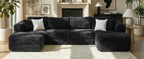 Modular Sectional Sofa with Two Movable Ottomans