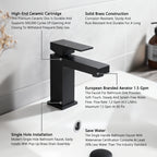 Single Handle Bathroom Faucet, Matte Black