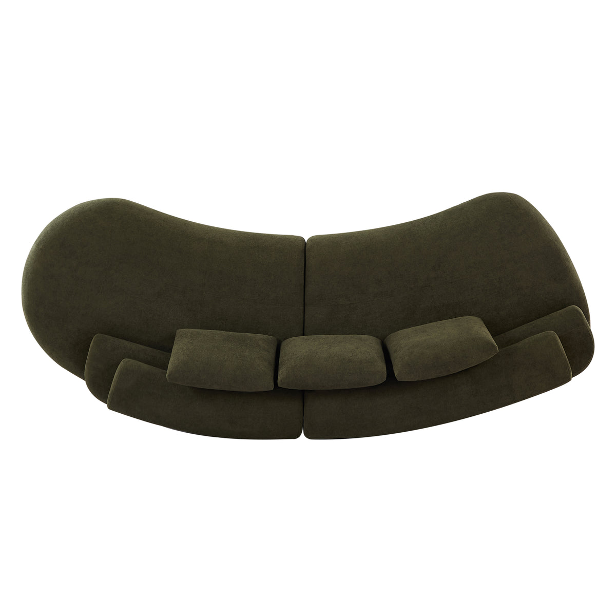122" Curved Sectional Sofa (Olive Green)