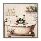Raccoon Bathroom Canvas Wall Art