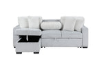 Ford Light Grey/White Reversible Pull Out Sofa Bed