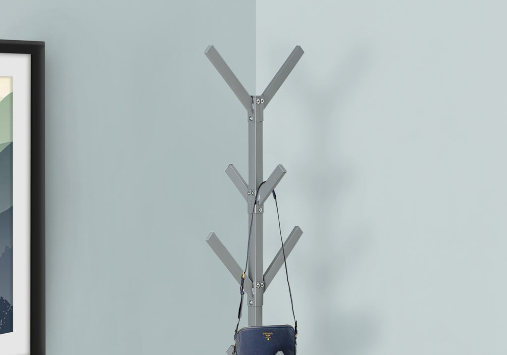 Coat Rack, Hall Tree, Free Standing, 8 Hooks, Entryway, 70"h, Bedroom