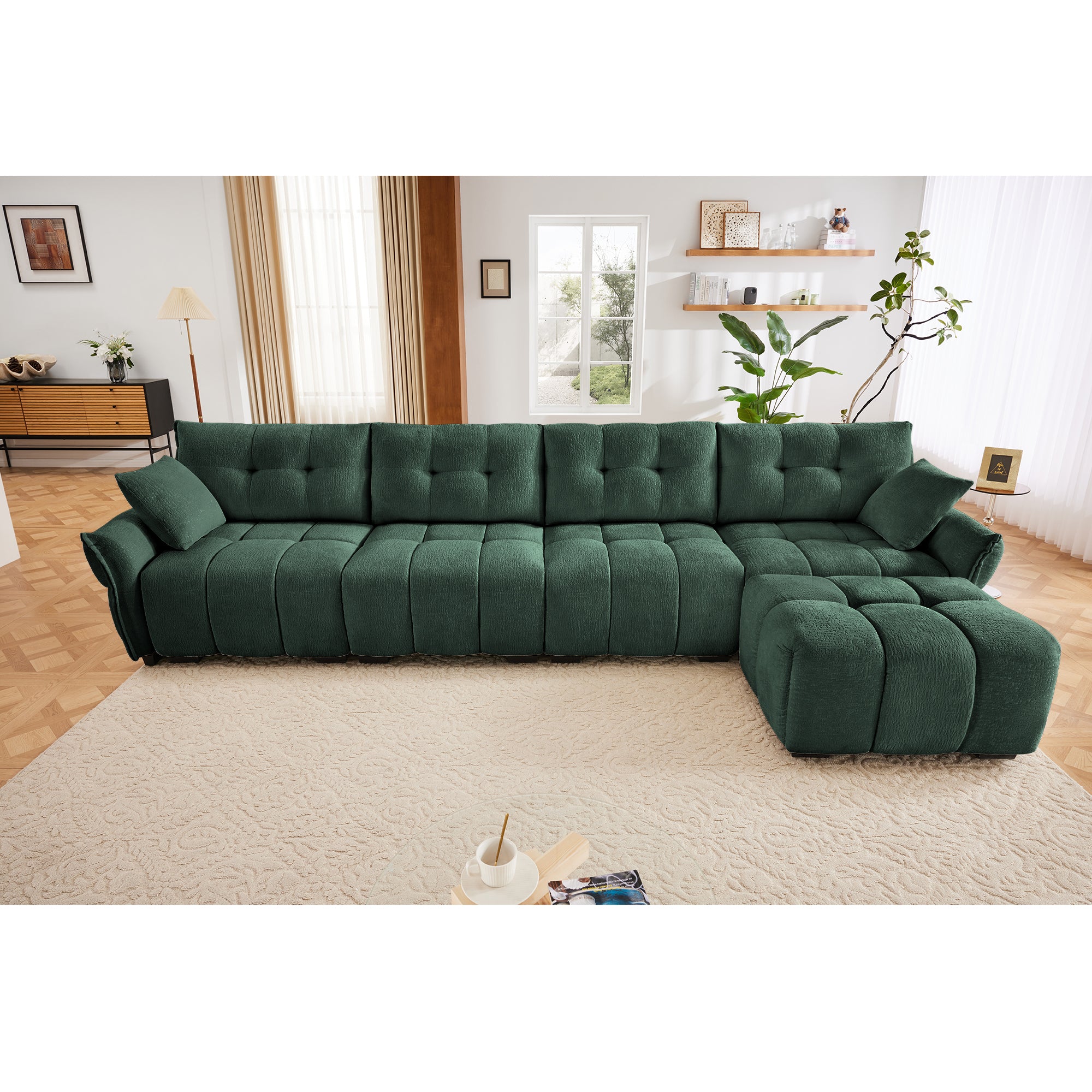Modular 4-Seater Sofa With Ottoman