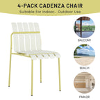 Summer 4-Pack Modern Striped Color Block Chairs Set