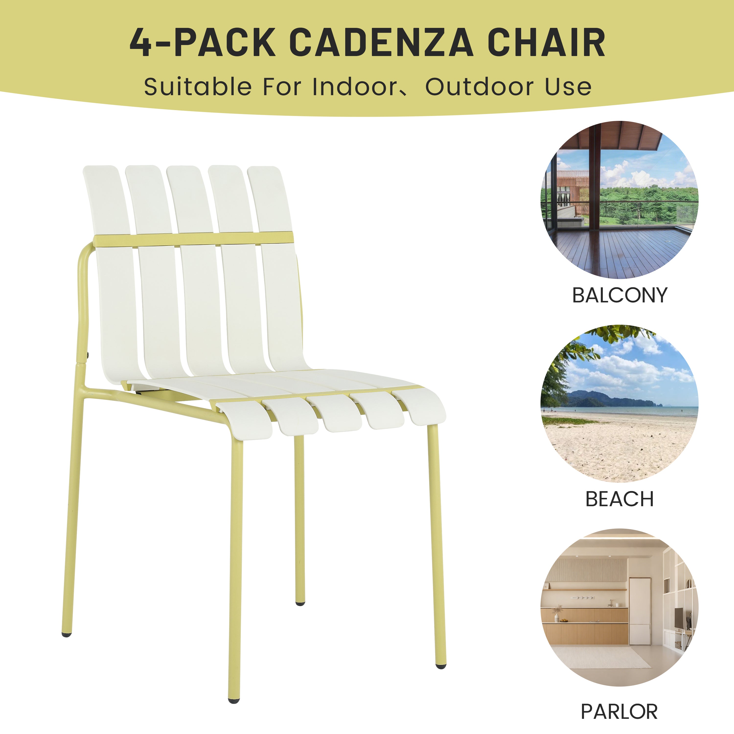 Summer 4-Pack Modern Striped Color Block Chairs Set