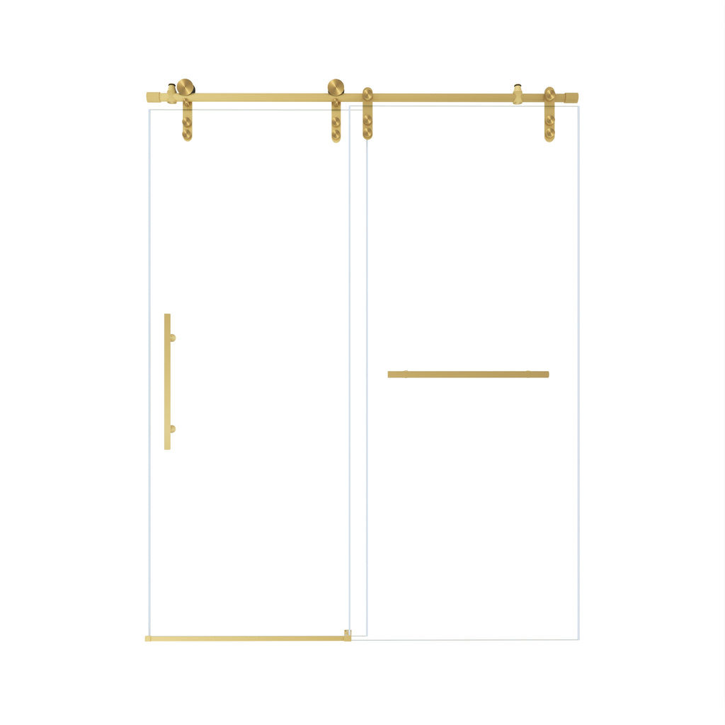 Frameless Sliding Shower Door - 5/16" Tempered Glass, Stainless Steel Frame
