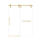 Frameless Sliding Shower Door - 5/16" Tempered Glass, Stainless Steel Frame
