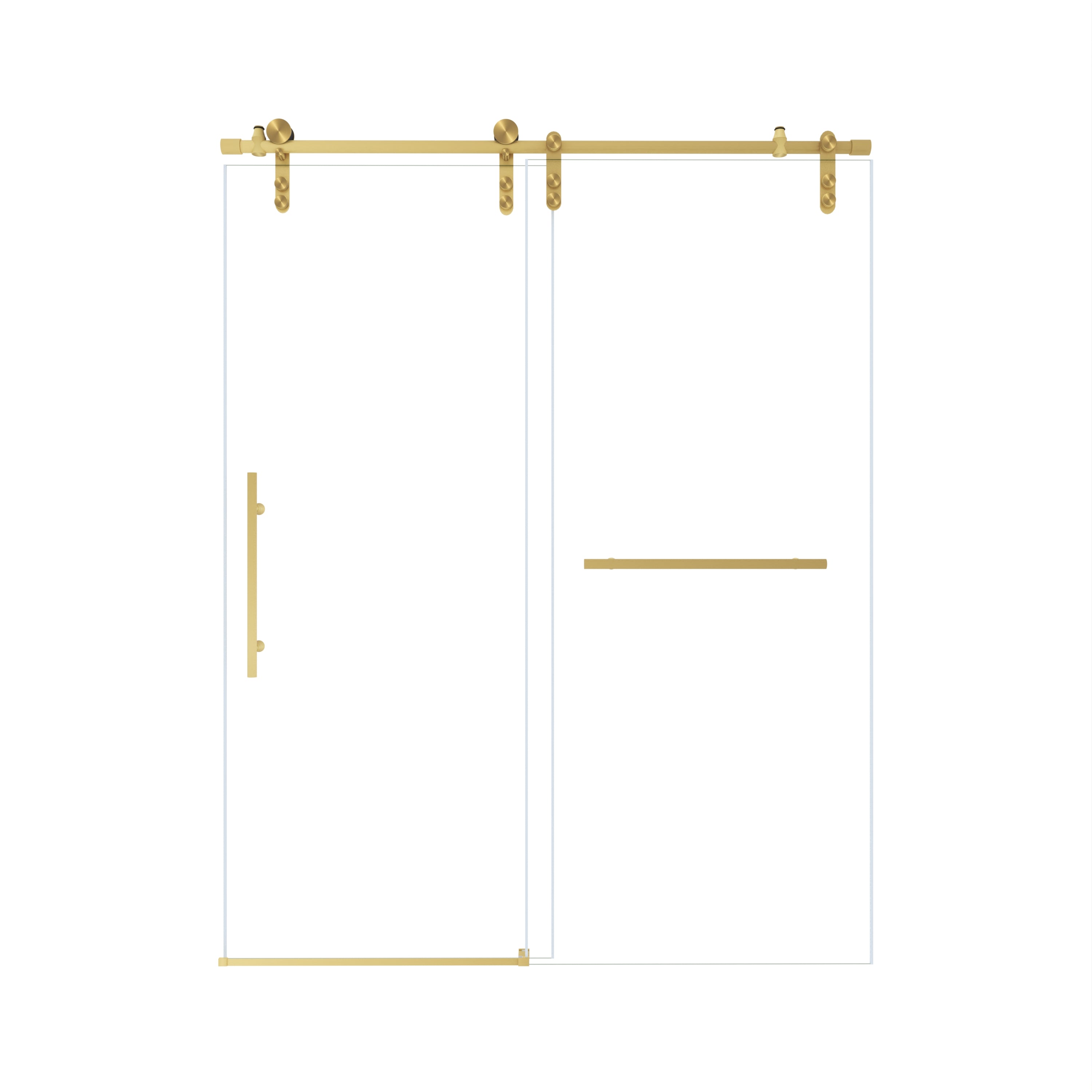 Frameless Sliding Shower Door - 5/16" Tempered Glass, Stainless Steel Frame