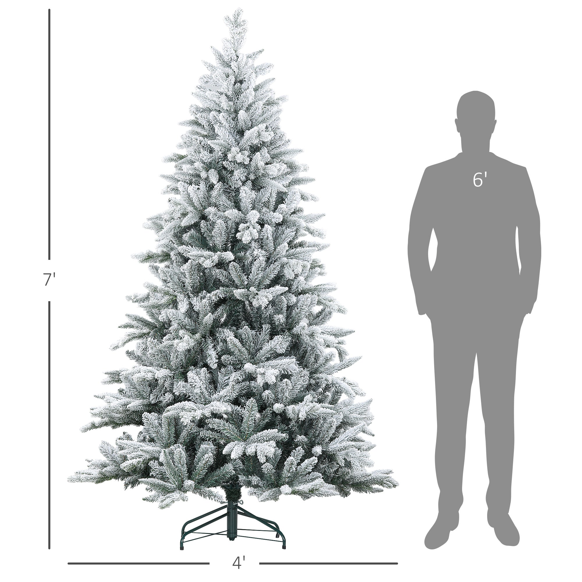 Hinged Artificial Flocked Christmas Tree