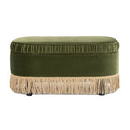 Serena 38" Oval Storage Bench Ottoman, Olive
