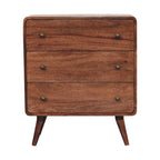 Solid Wood Curved Honey Chest of Drawers