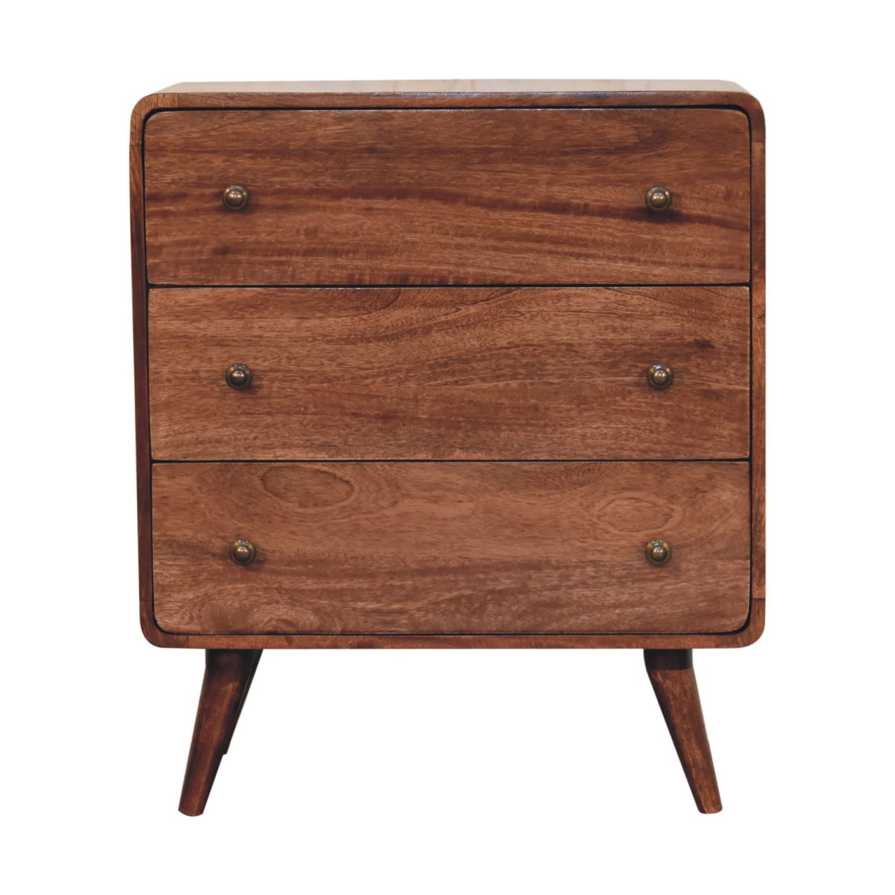 Solid Wood Curved Honey Chest of Drawers