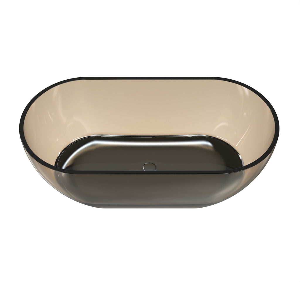 59 Inch Resin Oval Freestanding Bathtub