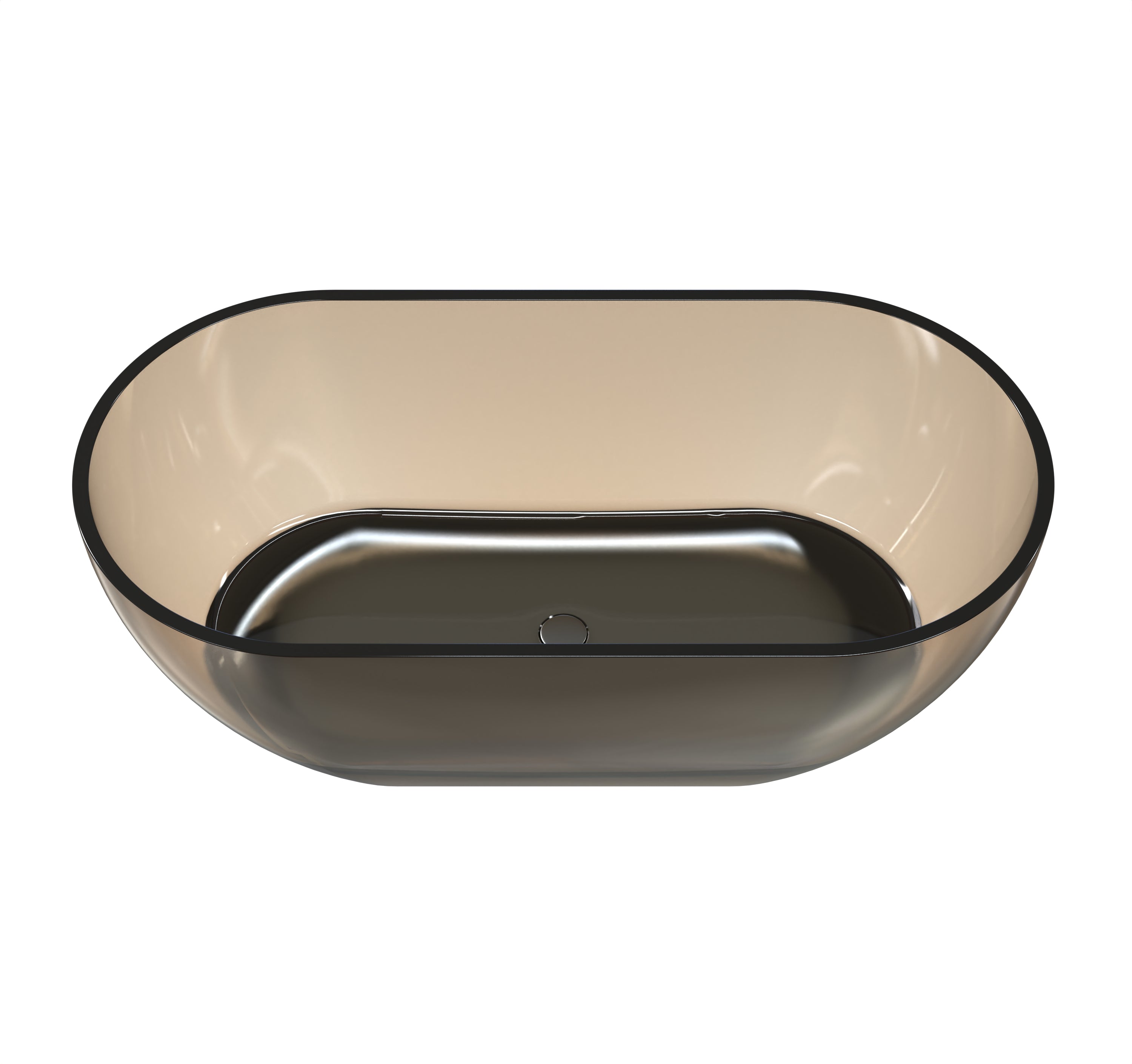 59 Inch Resin Oval Freestanding Bathtub