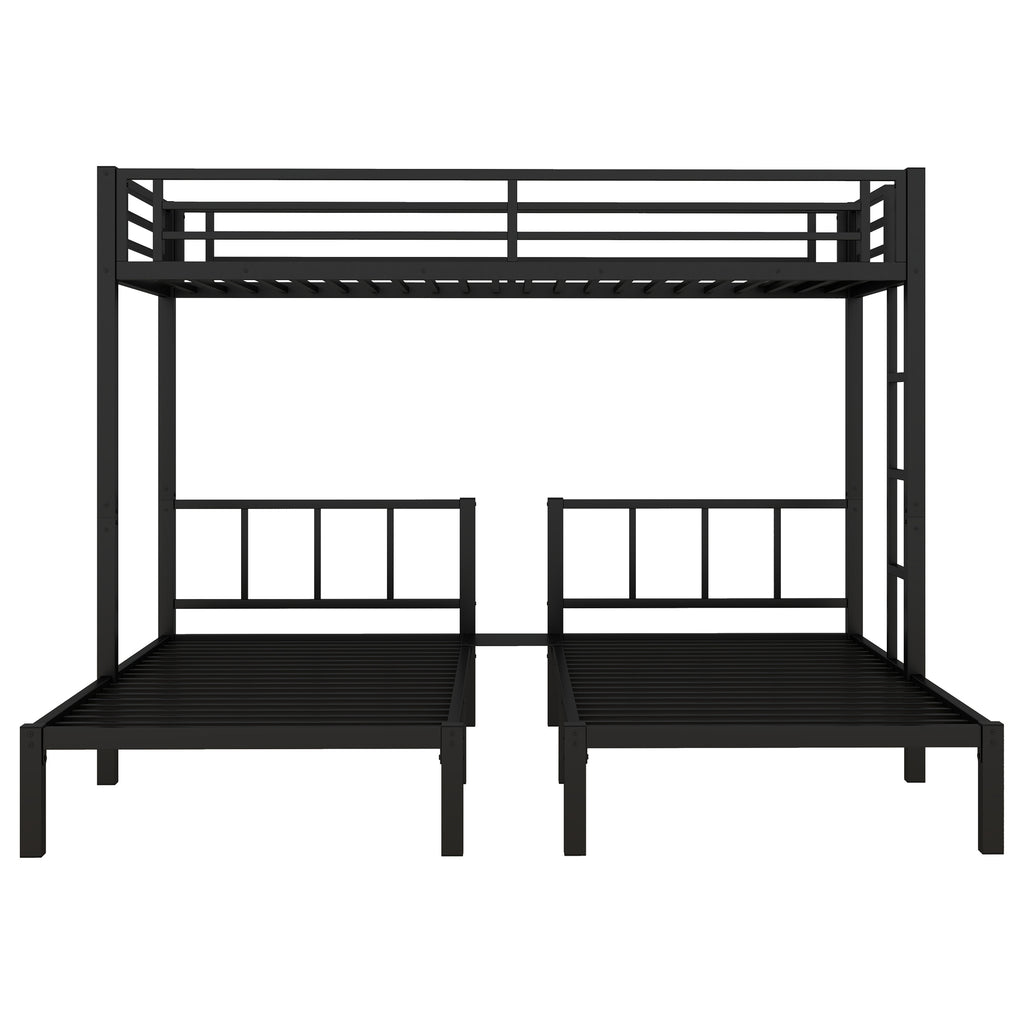 Metal Twin Over Twin & Twin Bunk Bed for 3