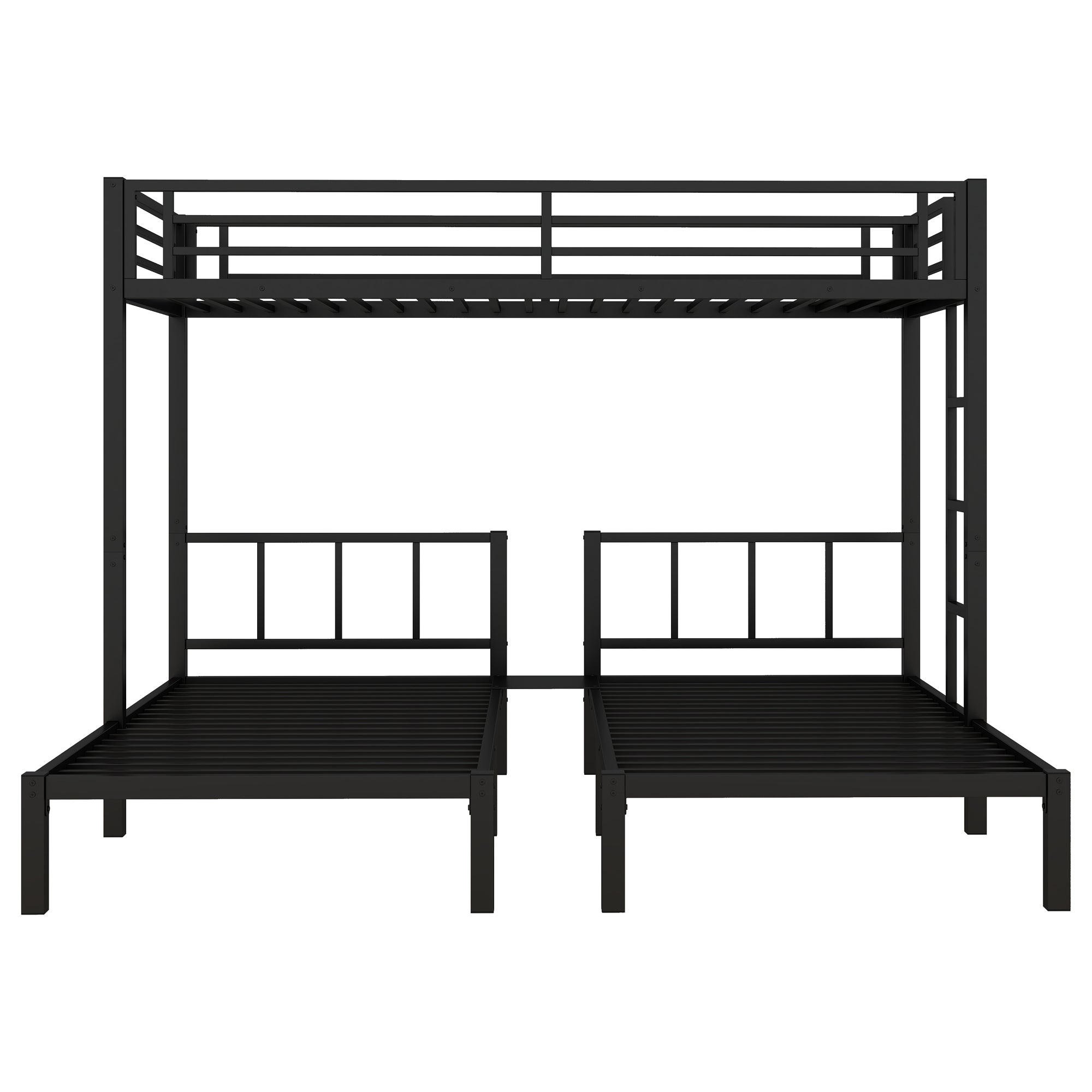 Metal Twin Over Twin & Twin Bunk Bed for 3