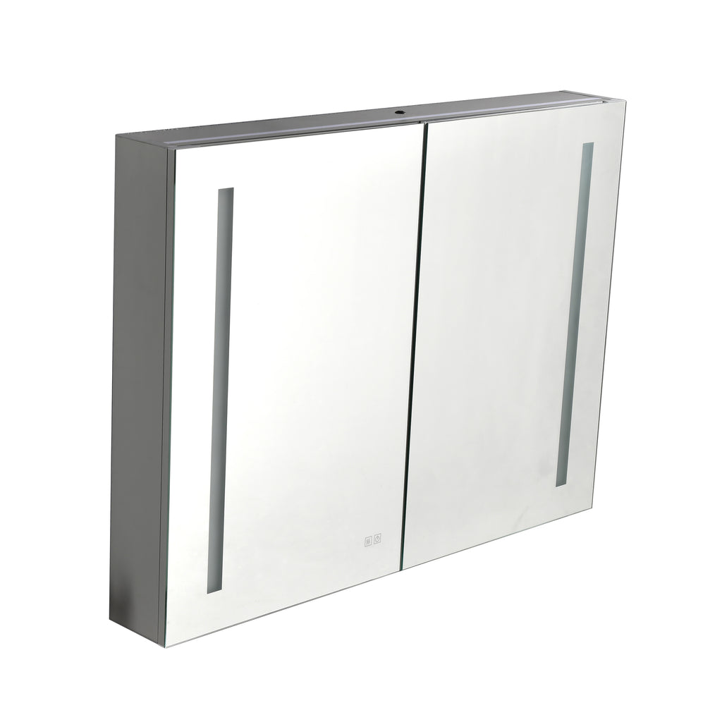 LED Large Rectangular Aluminum Alloy Surface Mount Medicine Cabinet with Mirror
