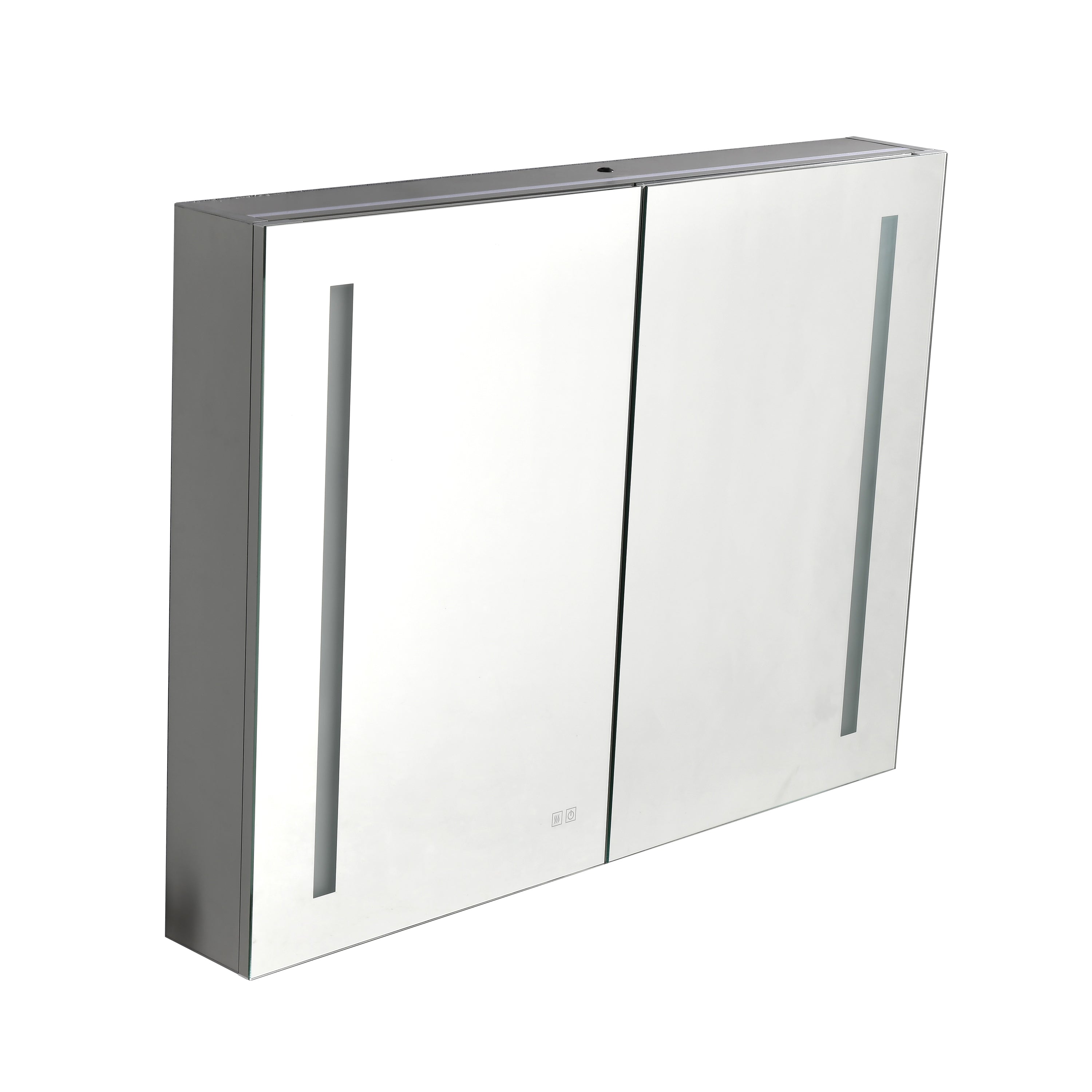 LED Large Rectangular Aluminum Alloy Surface Mount Medicine Cabinet with Mirror